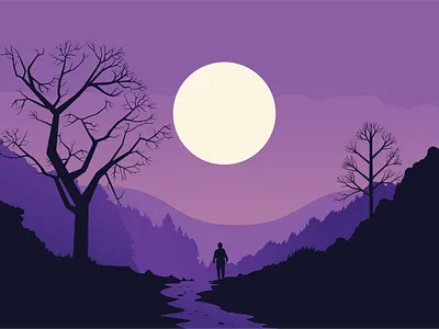 A Winter's Walk illustration vector