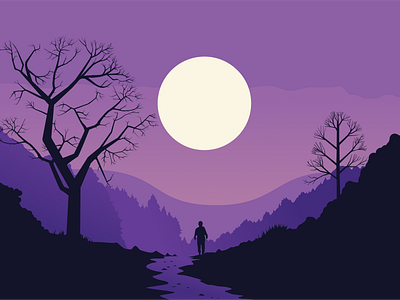 A Winter's Walk illustration vector