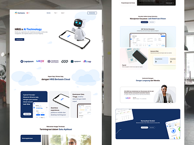Horizons AI HRIS Website Landing Page clean design desktop design hris human resource landing page ui design ui inspo web design website design