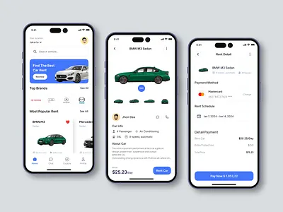 RentalHub - Rent Car App booking car car app car rental clean design mobile mobile design rent rent app rental rental app shopify ui ui design