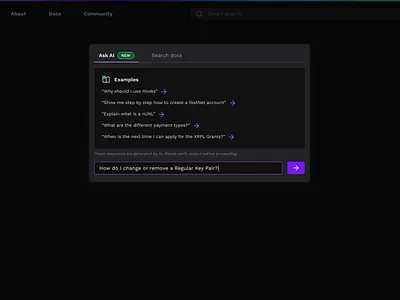 AI chatbot for XRPL ai chatbot design product design ui web