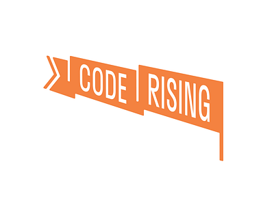 Code Rising: Flag branding design edtech logo vector visual identity