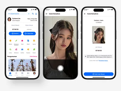 HRIS App/Aplikasi Absensi - Mobile Design aplikasi absensi attendance attendance app hris app human resource app mobile app mobile ui design ui design ui mobile