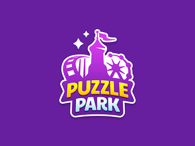 Puzzle Park - Logo game identity logo logotype mobile park ride rollercoaster theme theme park video game