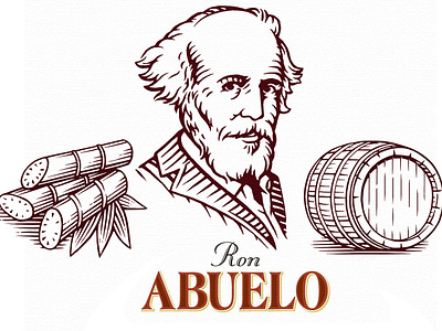 Ron Abuelo Two Oaks XII brand-marks by Steven Noble artwork design drawing engraving etching icons illustration line line art logo portrait ron abuelo scratchboard steven noble woodcut