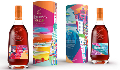 Cafe 11 X Hennessy VSOP Special Edtion Bottle graphic design illustration labelart