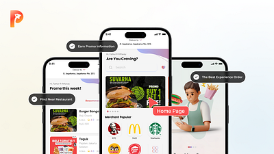 Prome - Food Delivery App figma food delivery app mobile app ui uiux use case study user interface