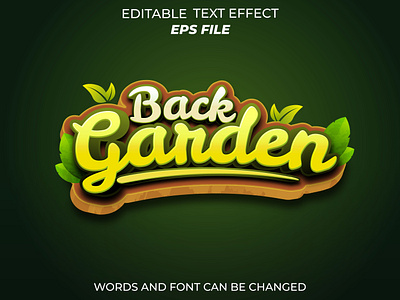 back garden text effect for badge gaming app back garden badge branding design game graphic design illustration label logo text effect ui