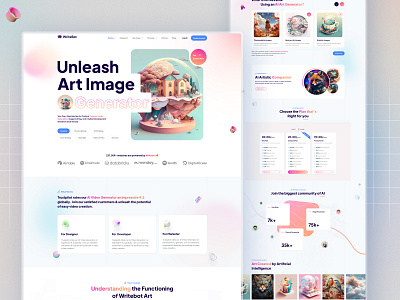 AI Art Image Generator Website Design | AI Landing Page ai design ai figma ai landing page ai picture artificial intelligence eps machine learning ps