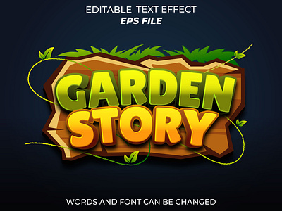garden story text effect for badge gaming app badge branding design game garden story graphic design illustration label logo text effect ui