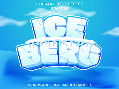 ice berg text effect for badge gaming app badge branding design game graphic design ice berg illustration label logo text effect ui