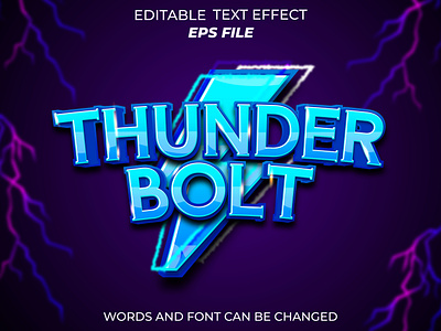 thunder bolt text effect for badge gaming app badge branding design game graphic design illustration label logo text effect thunder bolt ui