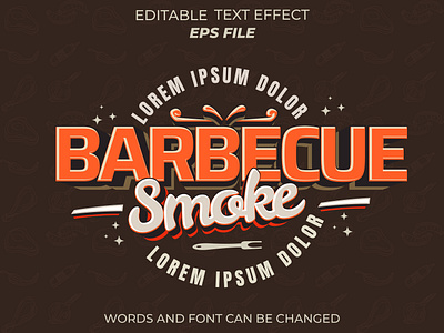 barbecue text effect for badge food badge barbecue bbq branding design graphic design label logo text effect
