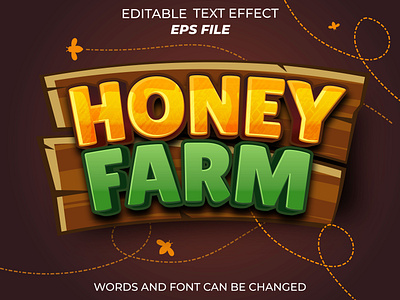 honey farm text effect for badge gaming app badge branding design game graphic design honey farm illustration label logo text effect ui