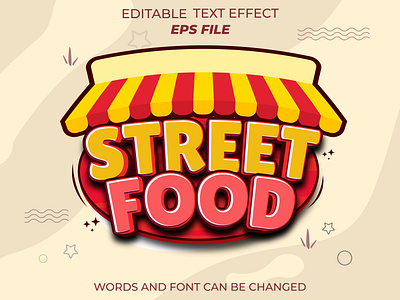 street food text effect for badge gaming badge branding design graphic design illustration label logo street food text effect