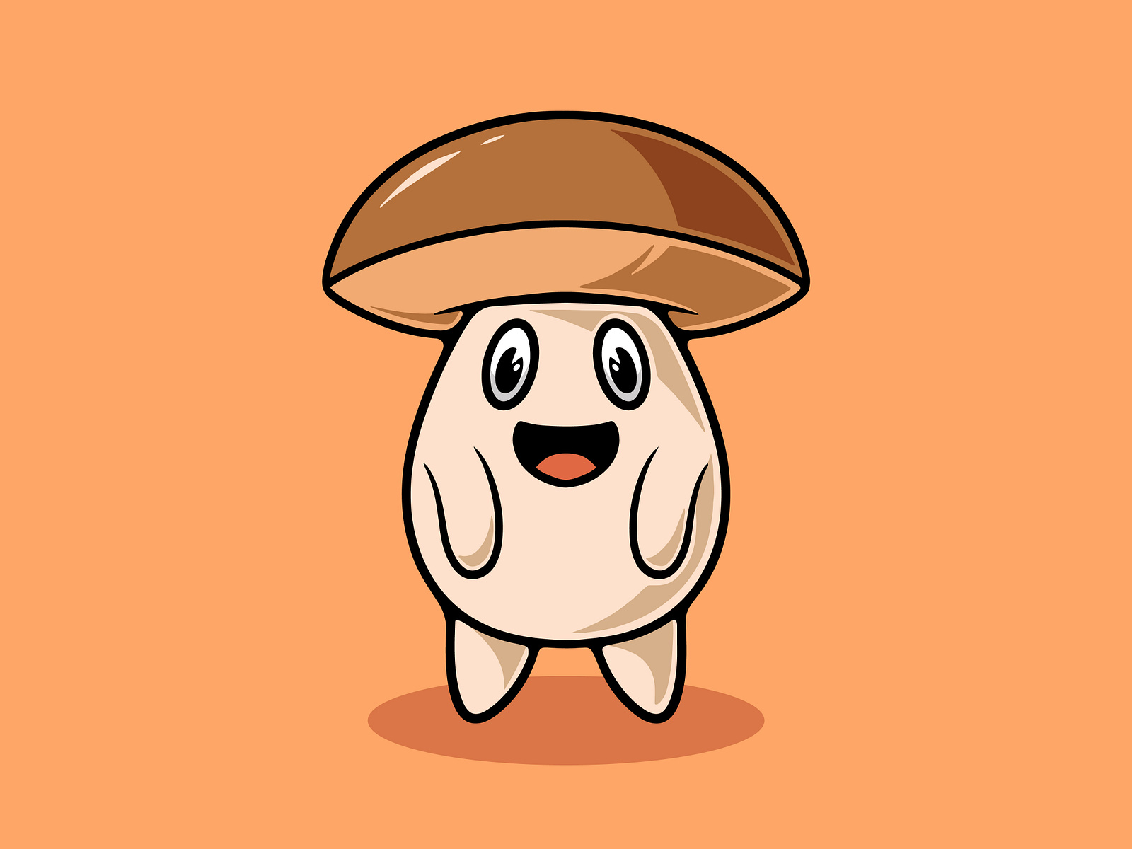 Japanese Matsutake Mushroom smiling illustration by Cubbone on Dribbble