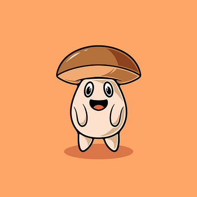 Japanese Matsutake Mushroom smiling illustration adorable