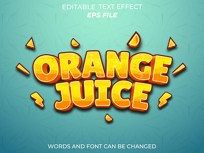 orange jiuce text effect for badge food badge branding illustration juice label logo orange text effect