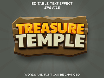 treasure temple text effect for badge gaming app badge branding design game graphic design illustration label logo temple text effect treasue ui