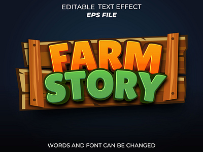 farm story text effect for badge gaming app badge branding design farm story game graphic design illustration label logo text effect ui