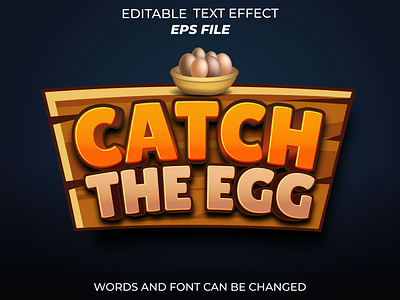 catch the egg text effect for badge gaming app badge branding catch design egg game gaming graphic design illustration label logo text effect ui