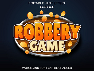 robbey game text effect for badge gaming app badge branding design game gaming graphic design illustration label logo robbery text effect ui