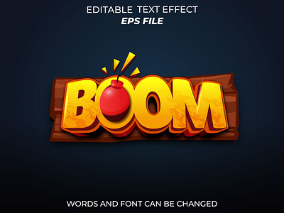 boom text effect for badge gaming app badge boom branding design game graphic design illustration label logo text effect ui