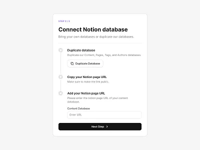 Onboarding blog creation button connect database modal onboarding pop up progress saas sign up steps ui ui design ux ux design web web app web design