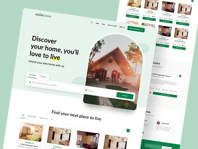 HomeTown - Real Estate Landing Page app design landing page property real estate real estate app ui ux uidesign user experience web app