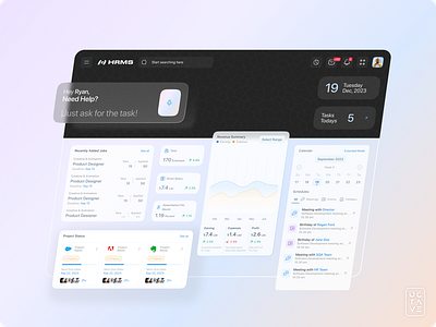 HRMS Dashboard Explorations ai ai dashboard analytics chart concept dashboard dashboard ui management system product ui ui design ux ux design voice control dashboard