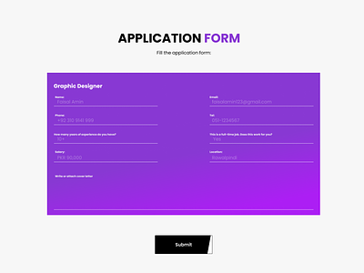 Application Form animation app branding design graphic design illustration logo typography ui vector