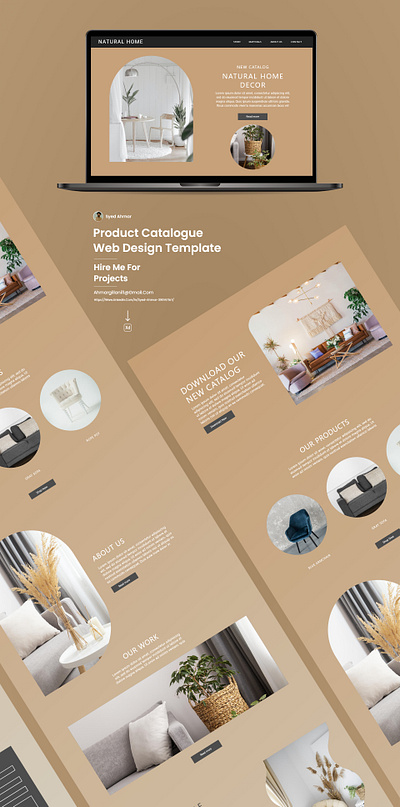 Product Catalogue Web Design Template branding ecommerace web ui furniture web ui product landing page website ui