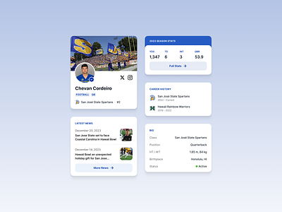 More Cards for Minisite cards collage football ministe score sports ui ux
