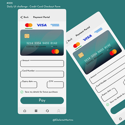 Daily UI challenge (002) : Credit card checkout form graphic design ui