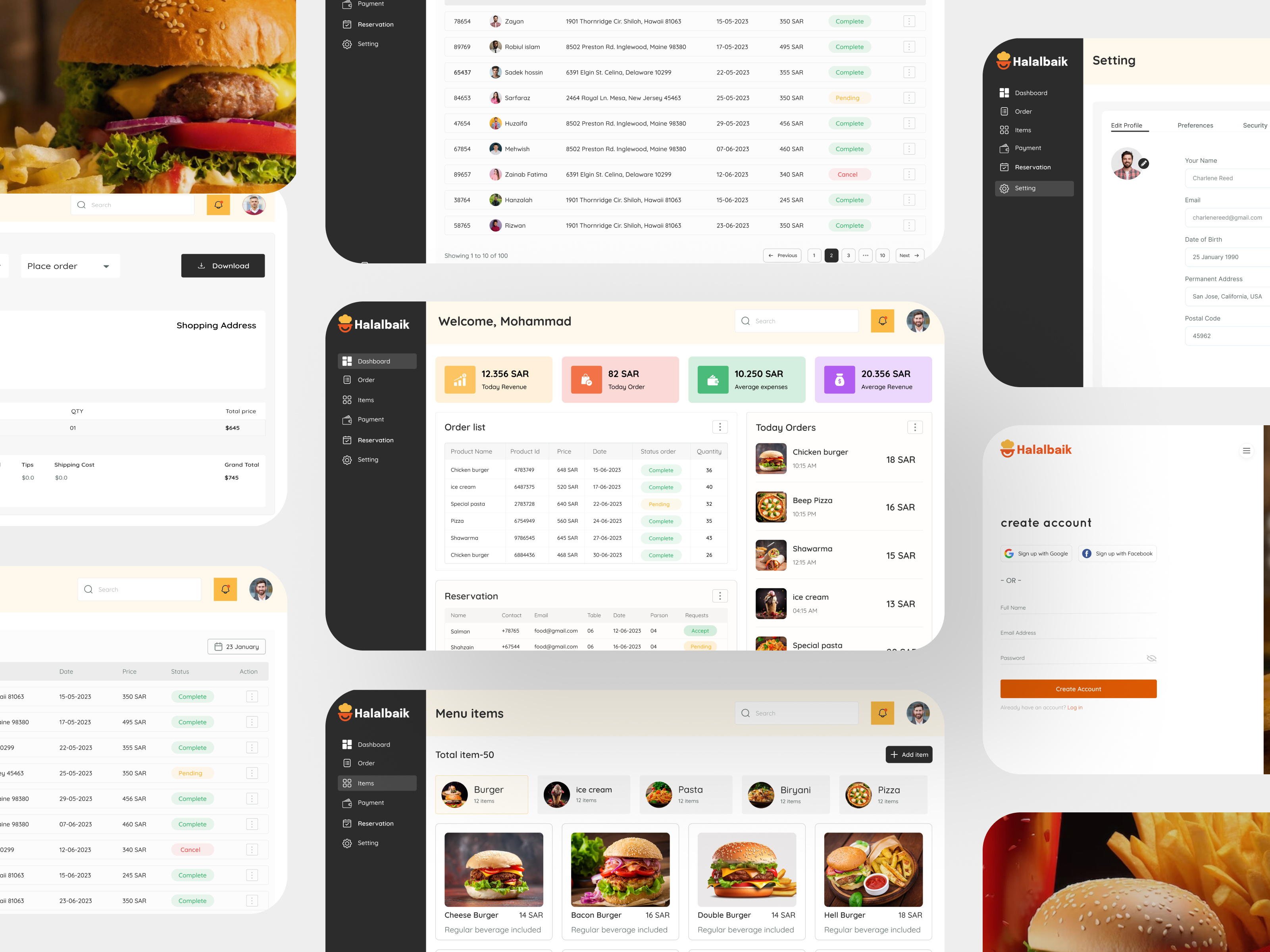 Halalbaik- Restaurant Admin Dashboard by Arham Techpro - UI/UX Design ...