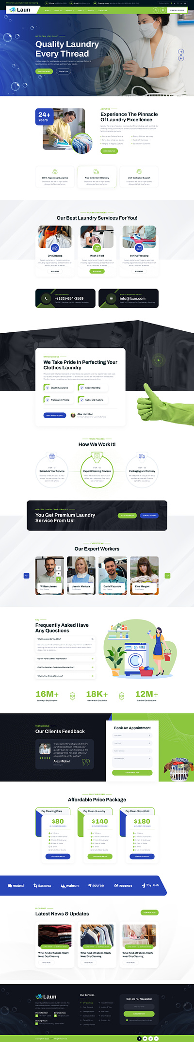 Laun - Laundry Service & Dry Cleaning HTML Template maid service