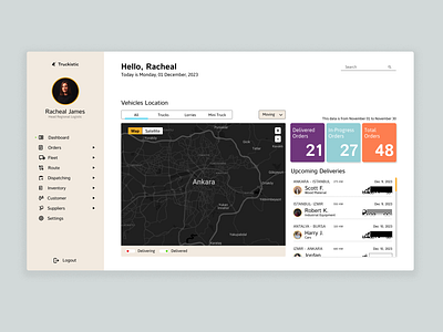 Truckistic | Logistic Web App SaaS Dashboard with Wireframe adobe xd aesthetic animation branding dashboard designing figma invision minimal mobile app motion graphics saas simple ui ui ux web app web desig wireframe work