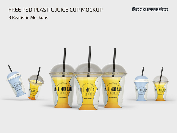 Free Plastic Juice Cup Mockup