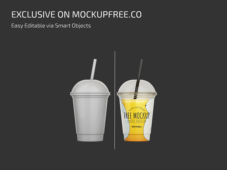 Free PSD Plastic Juice Cup Mockup Template Set for Photoshop