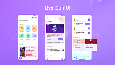 Live Quiz UI design education app figma design ui ui ux