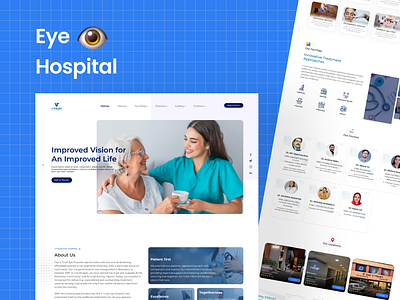 Vtrust Hospital eye care eye hospital hospital landing page ui user interface ux webdesign website