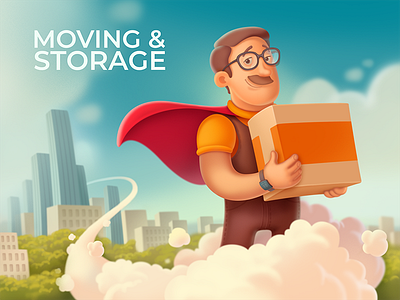 Moving & storage character design illustration moving storage