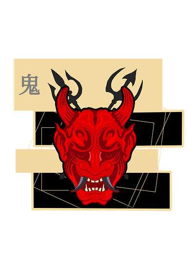 Oni japanese illustration symbol vector