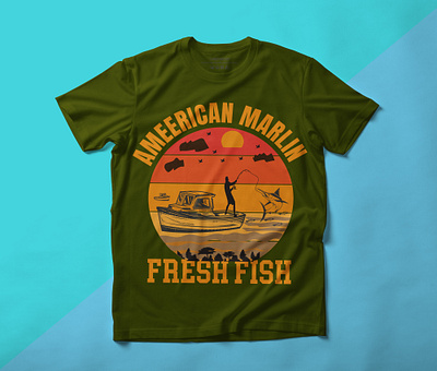 fishing t-shirt design. 3d animation branding graphic design logo motion graphics ui