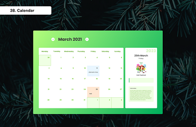 Daily UI Day 38 - Calender 100 days ui calender daily ui day 38 graphic design ui