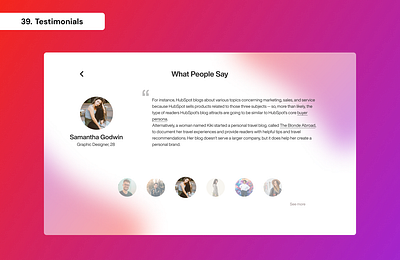 Daily UI Day 39 - Testimonials 100 days ui daily ui day 39 graphic design ui