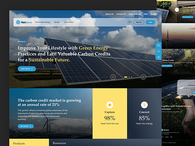 NetZero Green Energy - Landing Page Design green energy landing page ui ui design uiux ux design web design