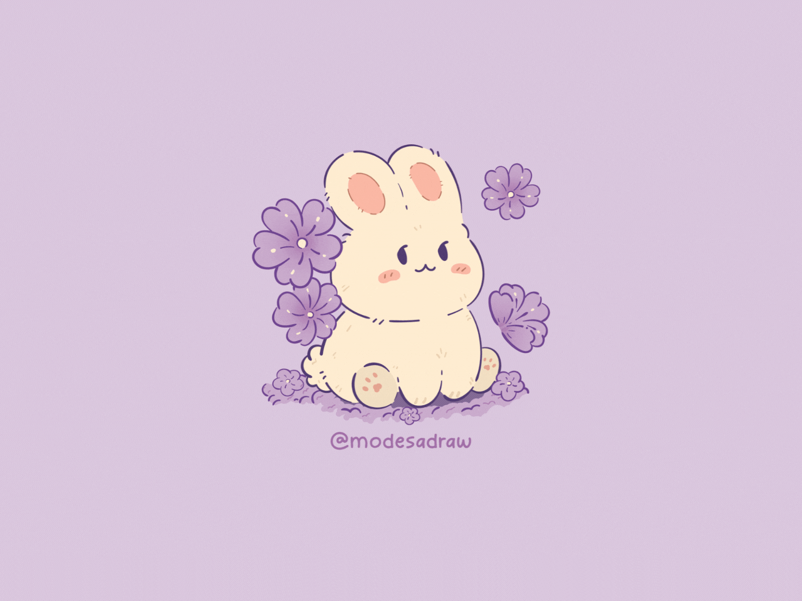 Cute Sakura Bunny | Two Colors by ModesaDraw on Dribbble