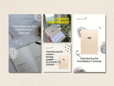 Flourish & Butterfly | Social Media Ads ads anxiety branding design graphic design instagram journaling social media
