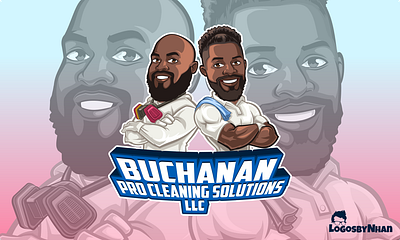 Buchanan Pro Cleaning Solutions LLC caricature cartoon cartoon character cartoon logo cartoon mascot cleaning cleaning services design illustration logo logo creation logo maker mascot mascot logo